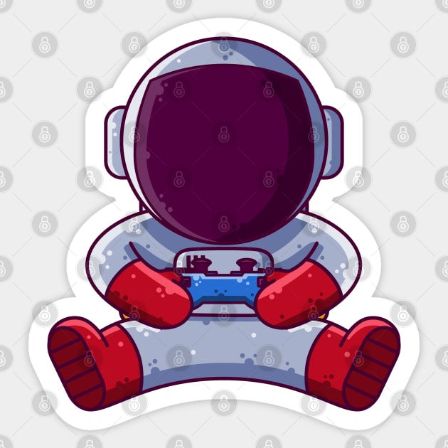 Cute Astronaut Playing Game with Controller Cartoon Sticker by Ardhsells